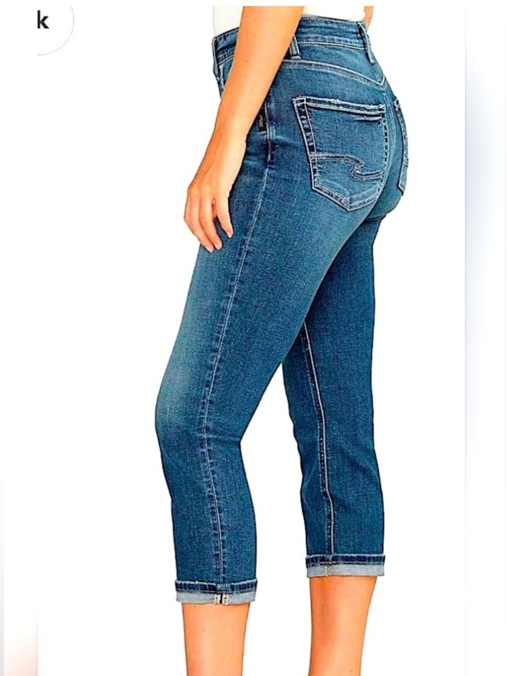 Classic Mid-Rise Cropped Blue Denim Jeans - NWT, size 26